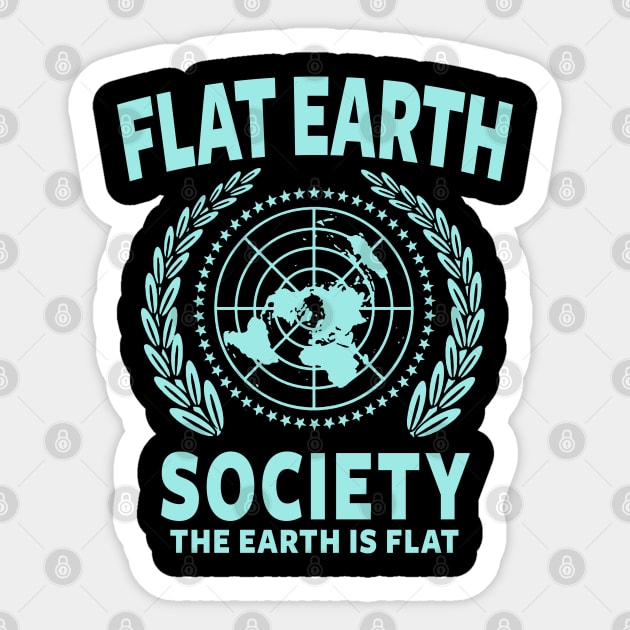 FLAT EARTH SHIRT, FLAT EARTH SOCIETY T-SHIRT, FLAT EARTHER Sticker by Tshirt Samurai